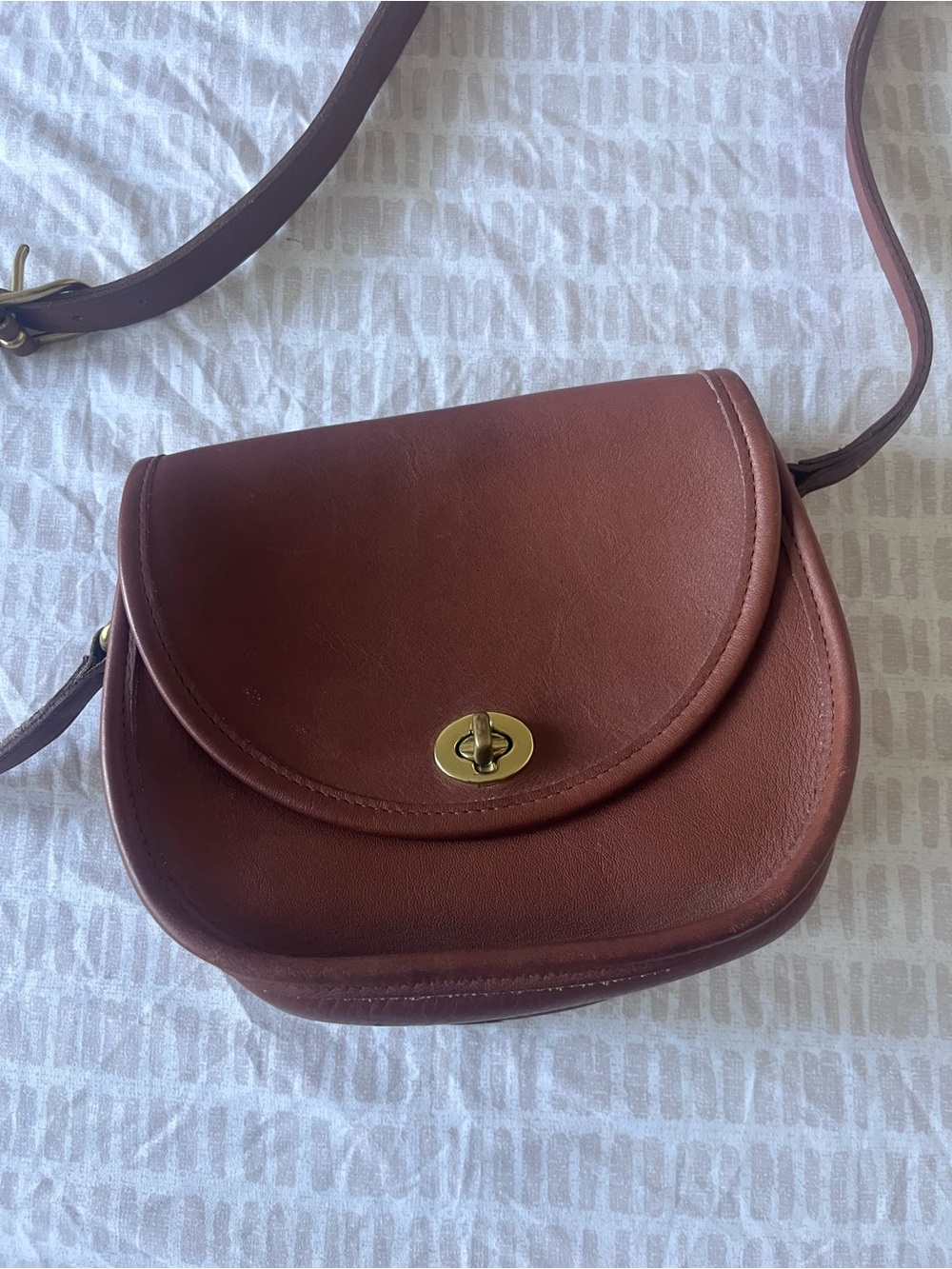 Coach Vintage Mini Watson Brown Leather Turnlock Crossbody Bag